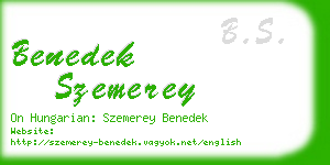 benedek szemerey business card